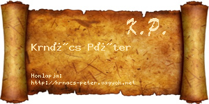 Krnács Péter névjegykártya